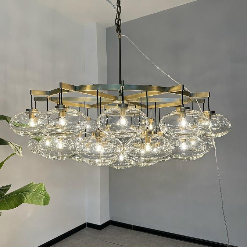 60 Inch Clear Glass Cluster Bubble Chandelier - Cabrette