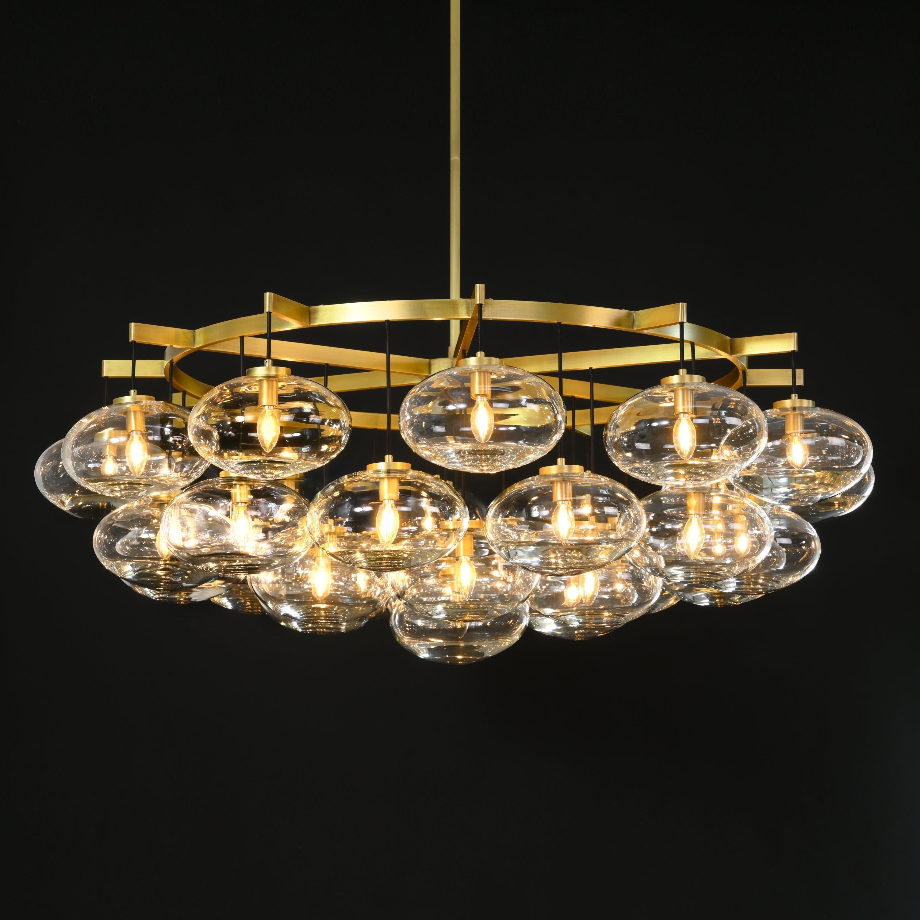 60 Inch Clear Glass Cluster Bubble Chandelier - Cabrette