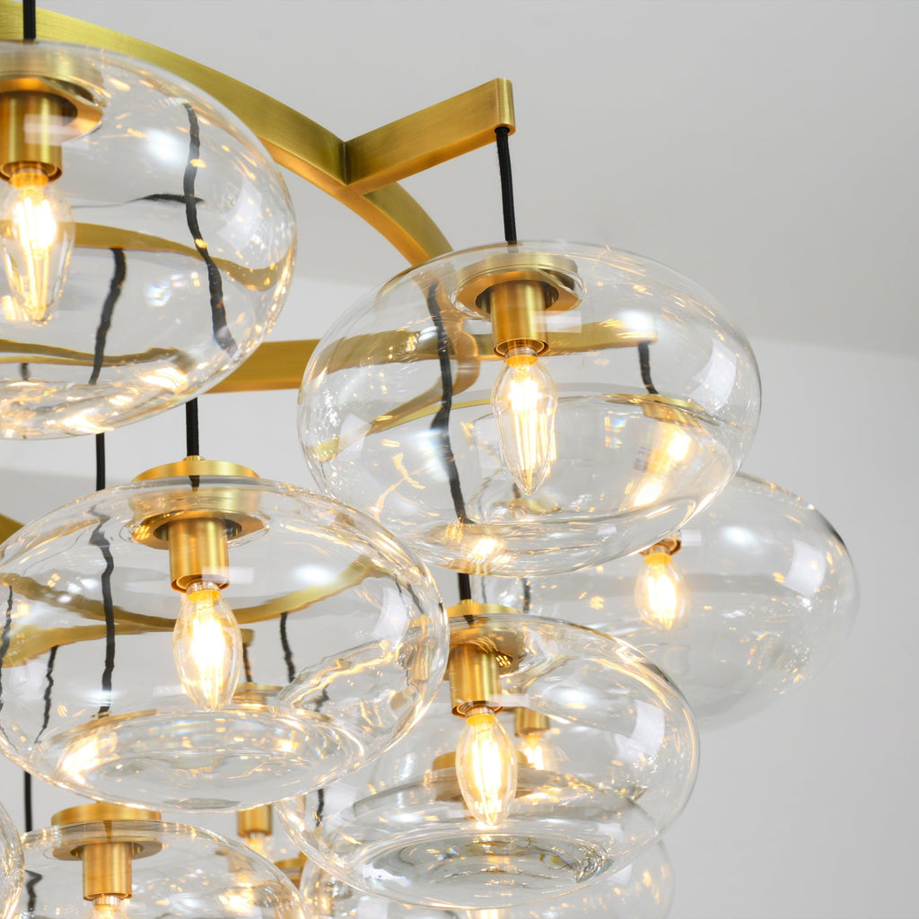 60 Inch Clear Glass Cluster Bubble Chandelier - Cabrette