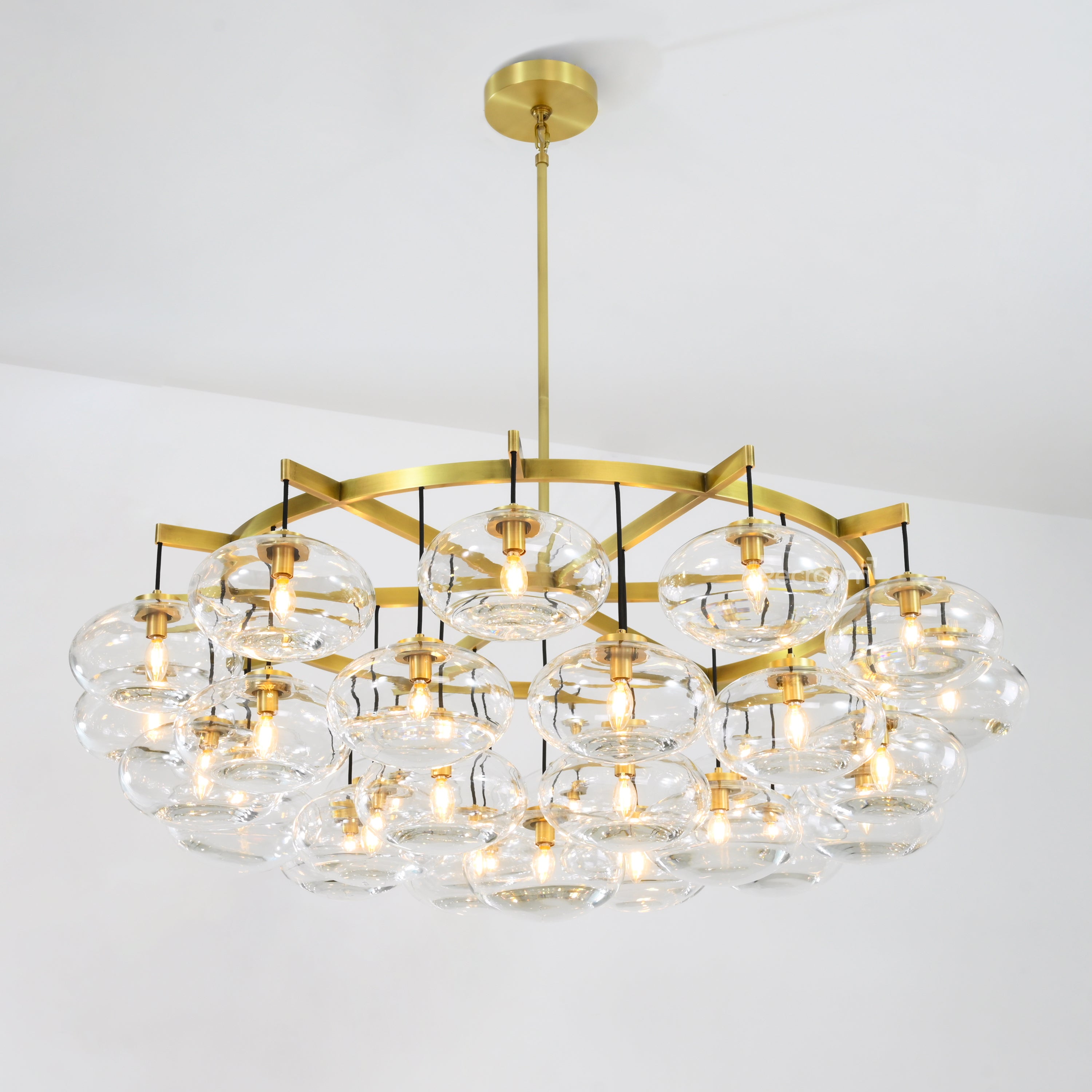 60 Inch Clear Glass Cluster Bubble Chandelier - Cabrette