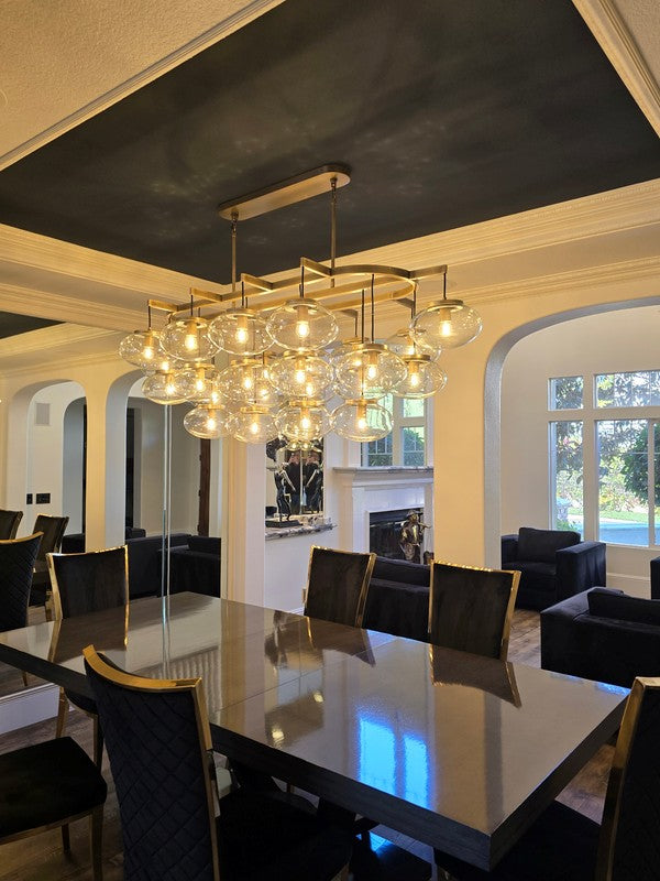 72 Inch Clear Glass Cluster Bubble Oval Chandelier - Cabrette