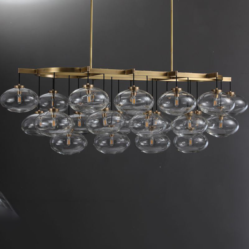 72 Inch Clear Glass Cluster Bubble Oval Chandelier - Cabrette