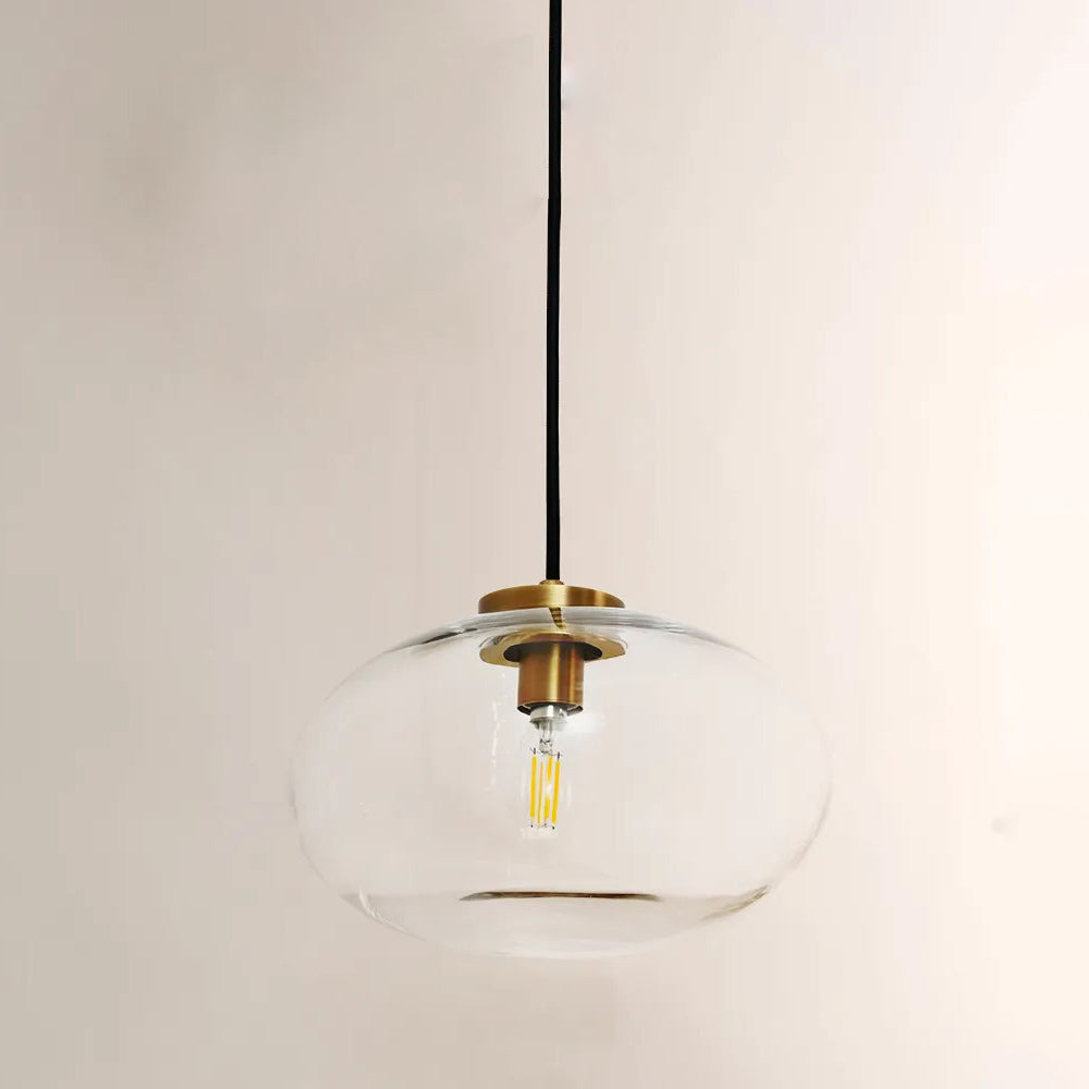 10 Inch Clear Glass Globe Pendant Light - Cabrette
