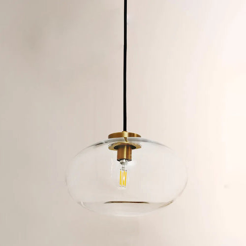 10 Inch Clear Glass Globe Pendant Light - Cabrette