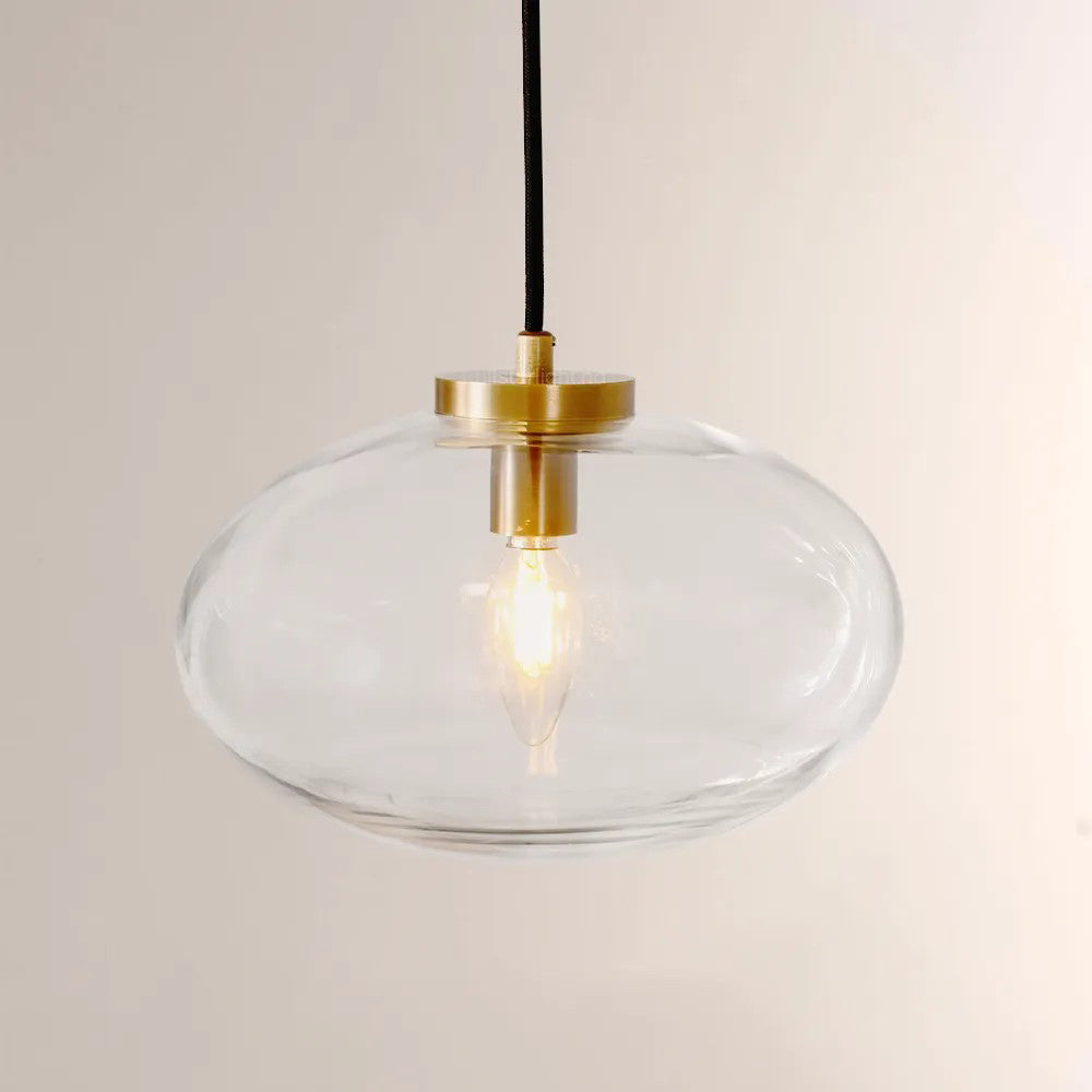 10 Inch Clear Glass Globe Pendant Light - Cabrette