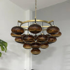 48 Inch Amber Glass Bubble Chandelier - Cabrette