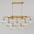 54 Inch Clear Glass Bubble Oval Chandelier - Cabrette
