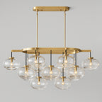 54 Inch Clear Glass Bubble Oval Chandelier - Cabrette