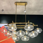 54 Inch Clear Glass Bubble Oval Chandelier - Cabrette