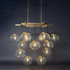 54 Inch Clear Glass Bubble Oval Chandelier - Cabrette
