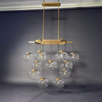 54 Inch Clear Glass Bubble Oval Chandelier - Cabrette