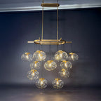 54 Inch Clear Glass Bubble Oval Chandelier - Cabrette