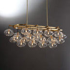 72 Inch Clear Glass Bubble Cascading Oval Chandelier - Cabrette