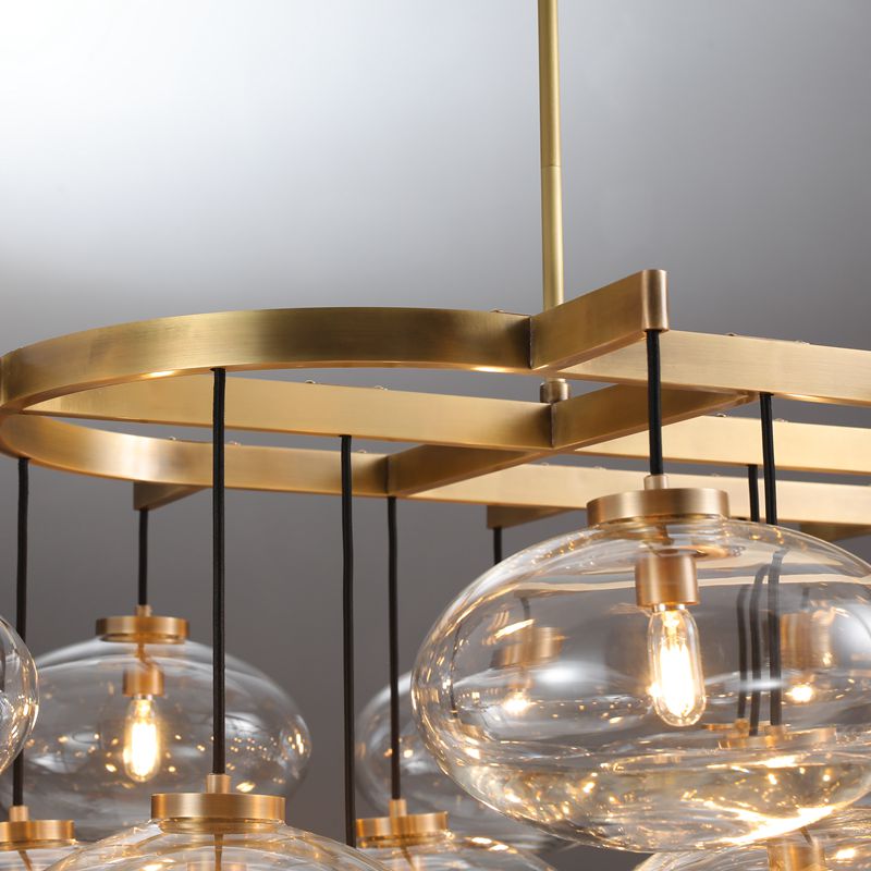 72 Inch Clear Glass Bubble Cascading Oval Chandelier - Cabrette