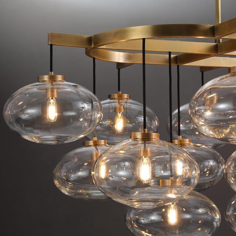 72 Inch Clear Glass Bubble Cascading Oval Chandelier - Cabrette