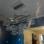 54 Inch Clear Glass Bubble Oval Chandelier - Cabrette