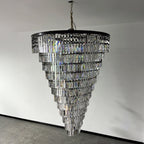 48 Inch Crystal Prism Tiered Chandelier - Helix