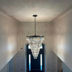 48 Inch Crystal Prism Tiered Chandelier - Helix