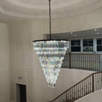 48 Inch Crystal Prism Tiered Chandelier - Helix