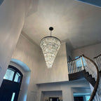 48 Inch Crystal Prism Tiered Chandelier - Helix
