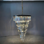 36 Inch Crystal Prism Tiered Chandelier - Helix