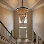 36 Inch Crystal Prism Tiered Chandelier - Helix