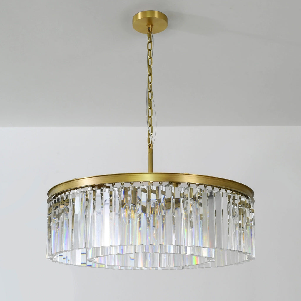 32 Inch Crystal Prism Round Chandelier - Rhys