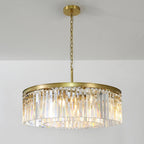 32 Inch Crystal Prism Round Chandelier - Rhys