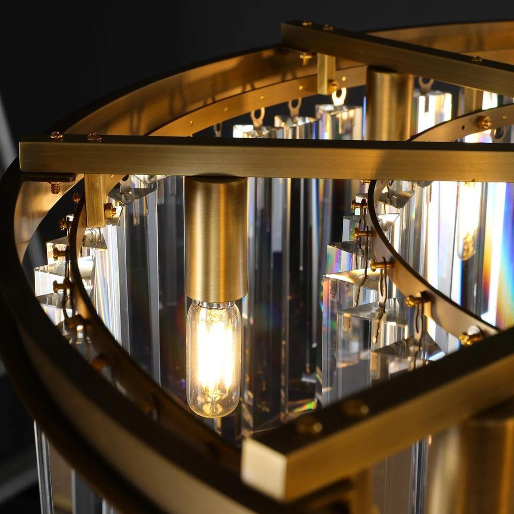 32 Inch Crystal Prism Round Chandelier - Rhys