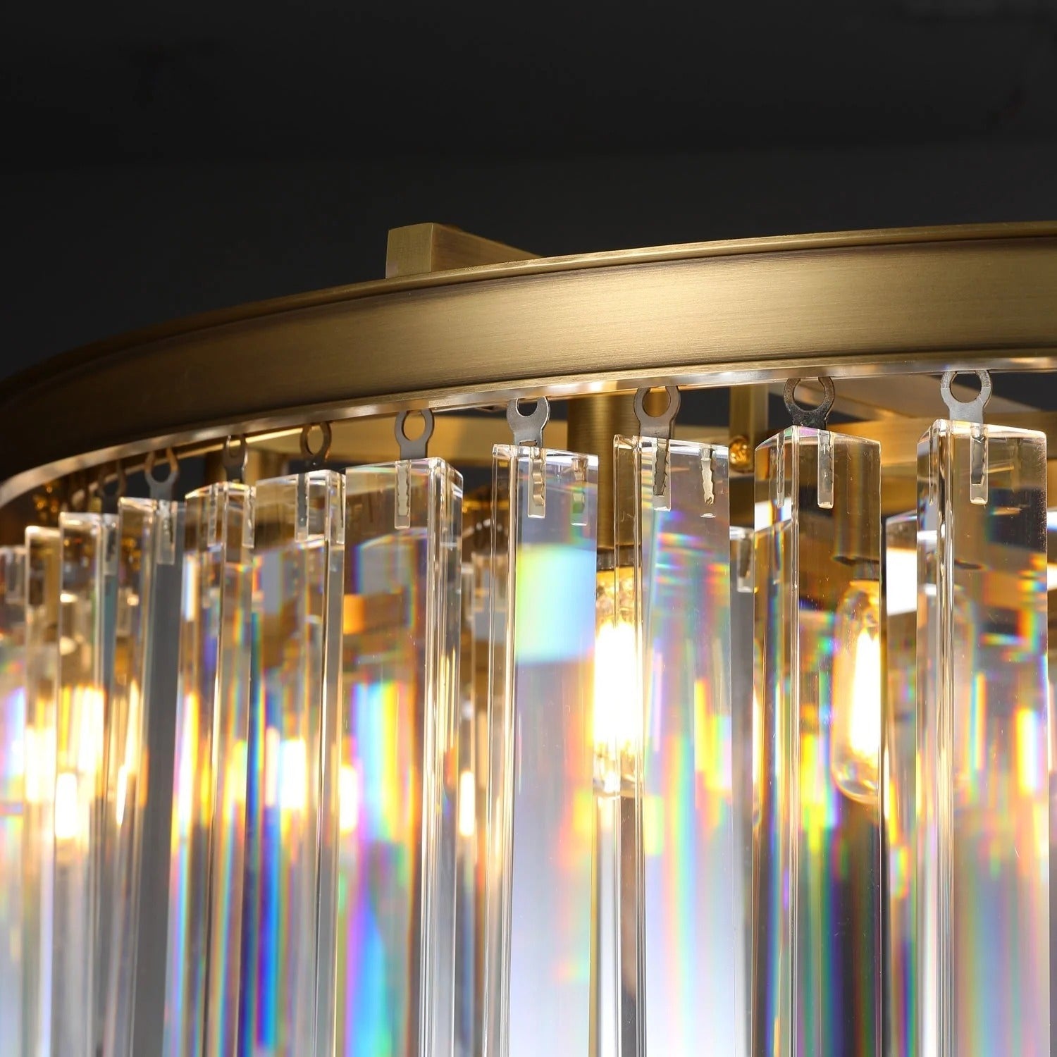 32 Inch Crystal Prism Round Chandelier - Rhys