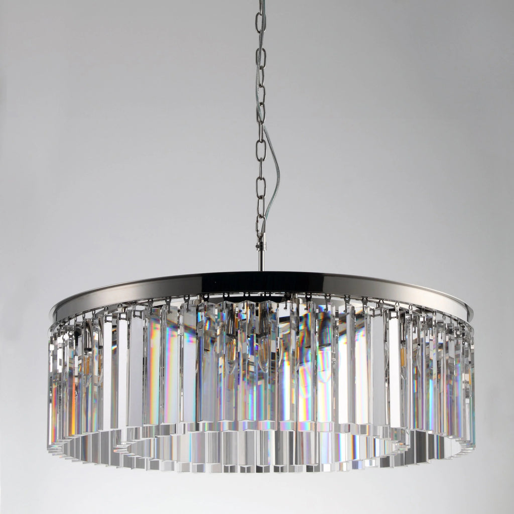 32 Inch Crystal Prism Round Chandelier - Rhys