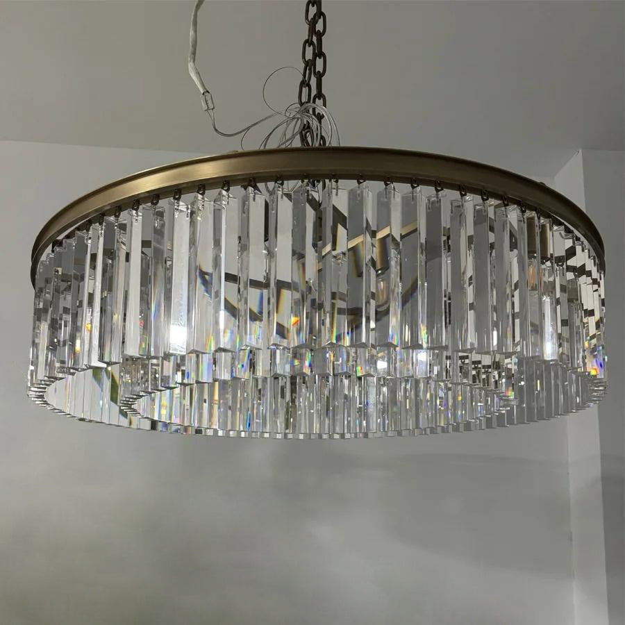 43 Inch Crystal Prism Round Chandelier - Rhys