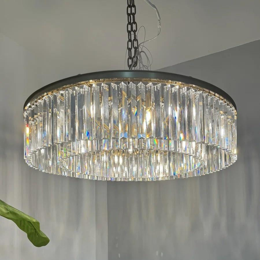 43 Inch Crystal Prism Round Chandelier - Rhys