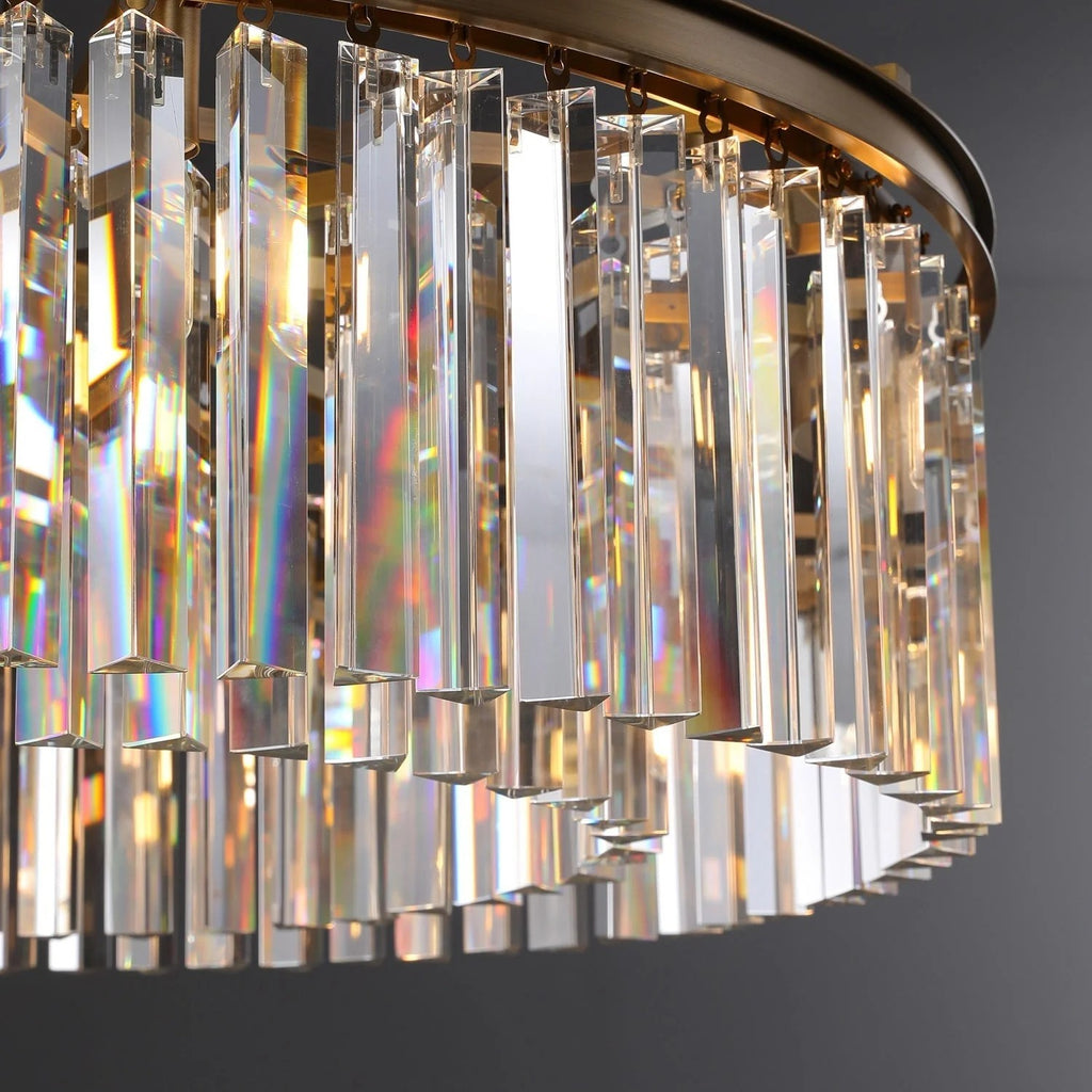 32 Inch Crystal Prism Round Chandelier - Rhys