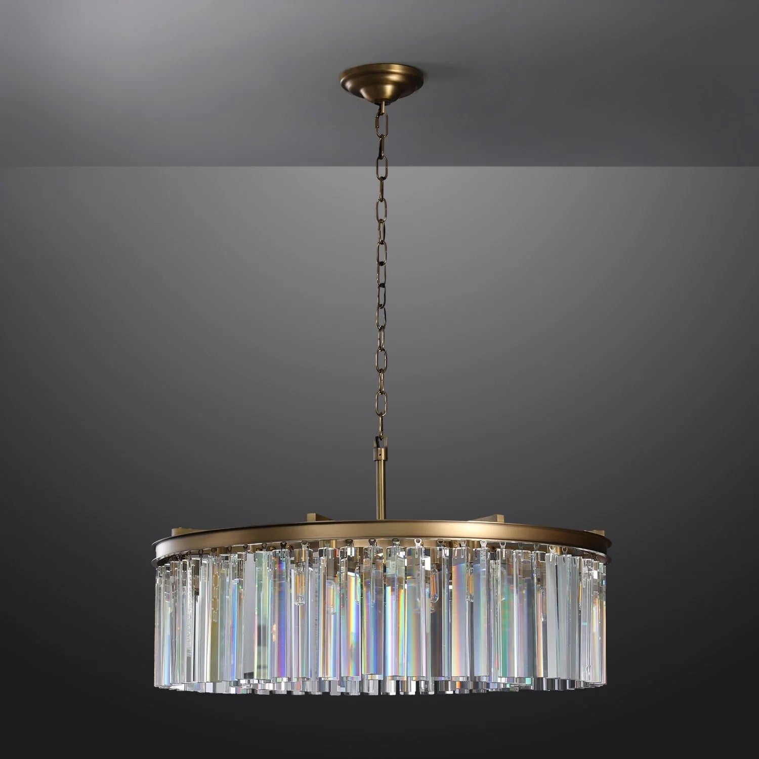 32 Inch Cristal Prism Round Chandelier - Rhys