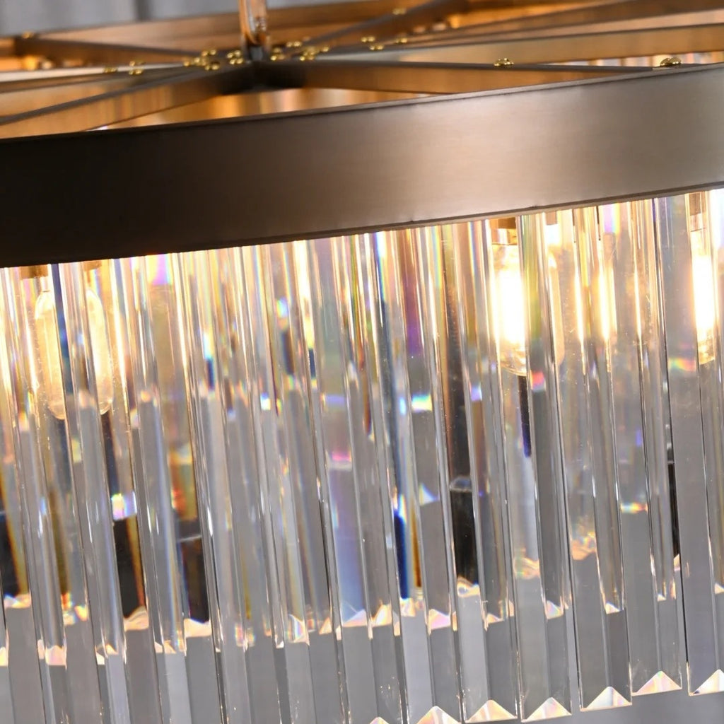 32 Inch Crystal Prism Round Chandelier - Rhys