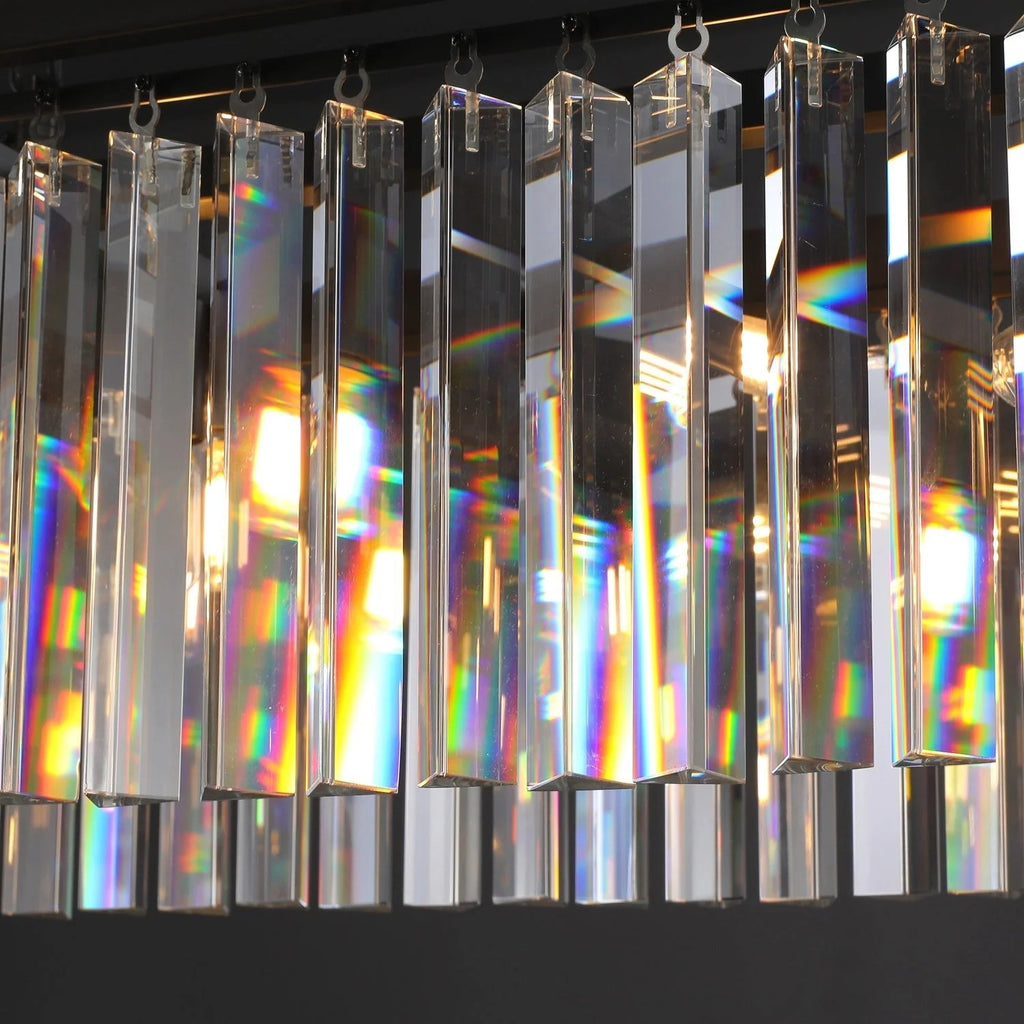 49 Inch Crystal Prism Rectangular Chandelier - Rhys