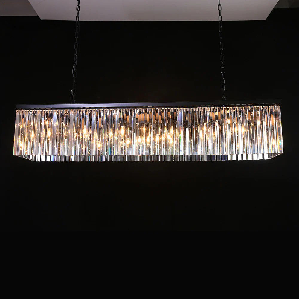 60 Inch Crystal Prism Rectangular Chandelier - Rhys