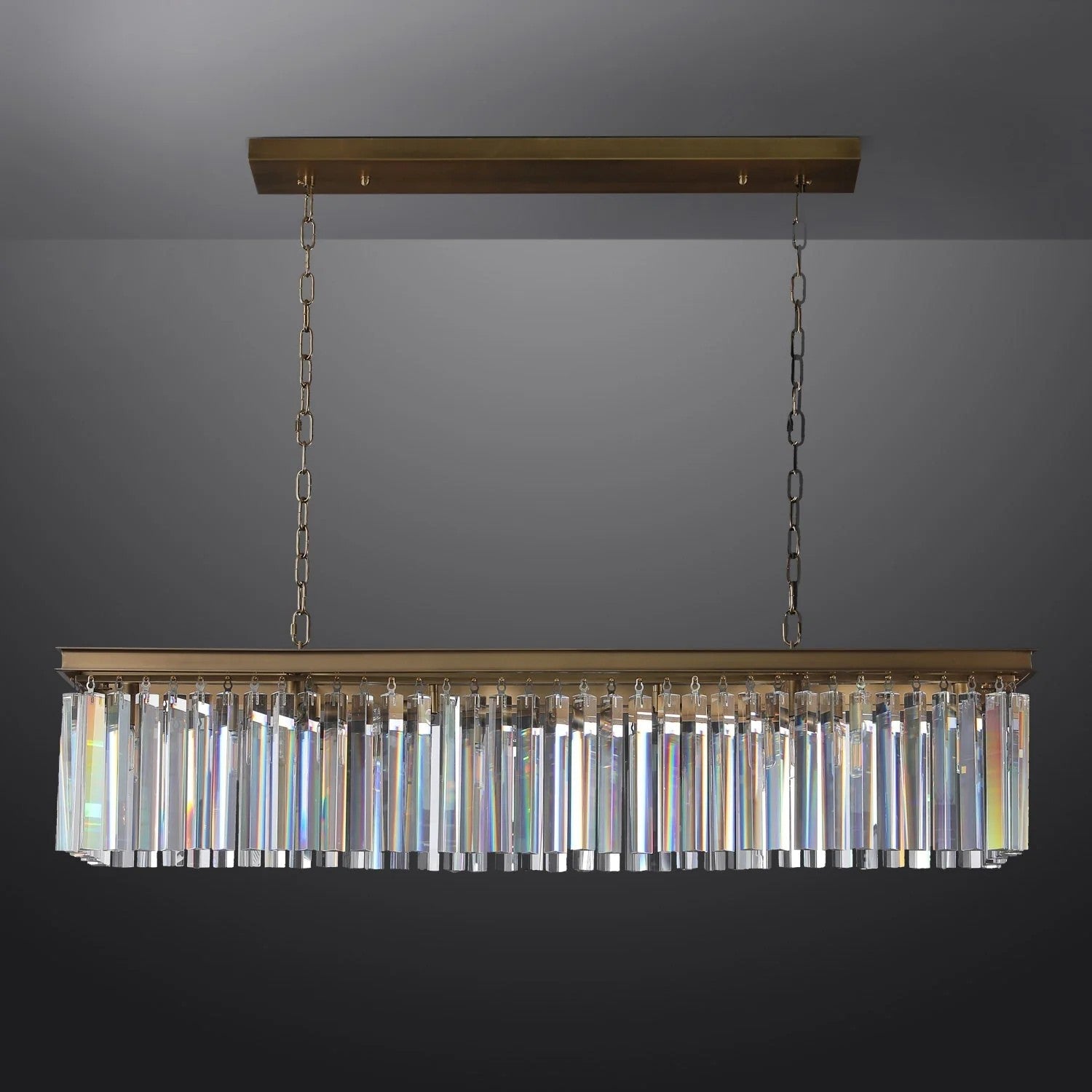 49 Inch Cristal Prism Rectangular Chandelier - Rhys