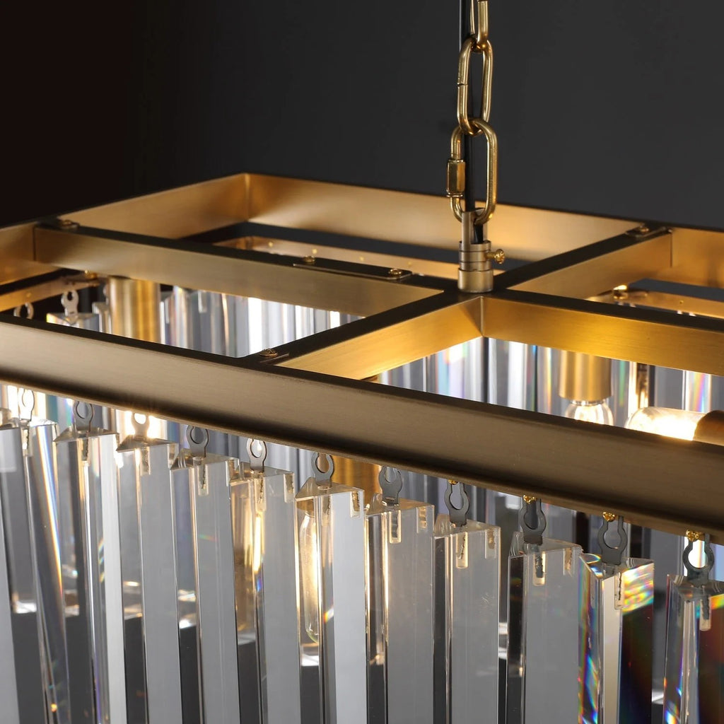 49 Inch Crystal Prism Rectangular Chandelier - Rhys