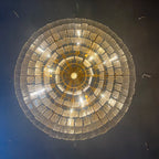 40 Inch Ribbed Clear Glass Tiered Chandelier - Sirene