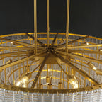 64 Inch Ribbed Smoked Glass Tiered Chandelier - Sirene