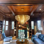 52 Inch Ribbed Clear Glass Tiered Chandelier - Sirene