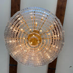 64 Inch Ribbed Clear Glass Tiered Chandelier - Sirene