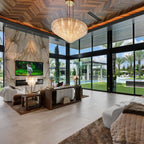 64 Inch Ribbed Clear Glass Tiered Chandelier - Sirene