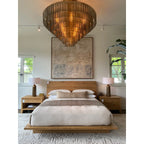 52 Inch Ribbed Smoked Glass Tiered Chandelier - Sirene