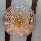 64 Inch Ribbed Smoked Glass Tiered Chandelier - Sirene