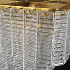 59 Inch Ribbed Clear Glass Rectangular Chandelier - Sirene