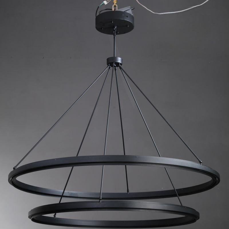 60 Inch Forged Iron Two-Tier Ring LED Chandelier - Peralta