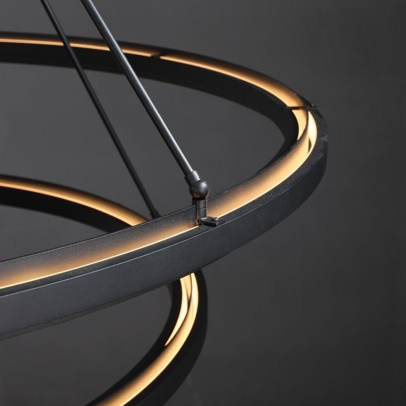 60 Inch Forged Iron Two-Tier Ring LED Chandelier - Peralta